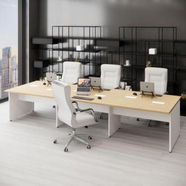 Imagem de Plataforma de Trabalho 6 lugares 360cm x 120cm Pé Painel F5 - F5 Offic