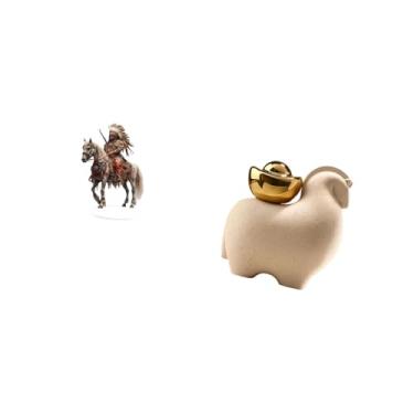 Imagem de Vaveren Ornamento de Cavaleiro Acrílico, Peça Central de Mesa, Presente à Prova D'água, Decoração de Mesa com Base, Estátua de Animal em Miniatura, Mesa,