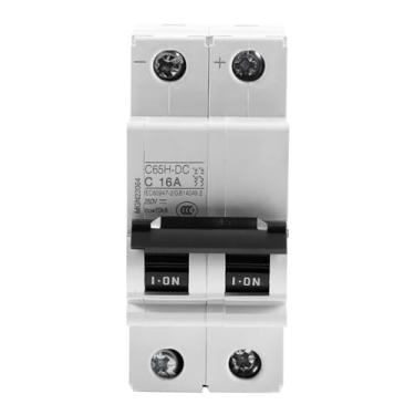 Imagem de Disjuntor de ar miniatura de baixa tensão, 250V DC 2P disjuntor de ar em miniatura interruptor de energia solar (16A)