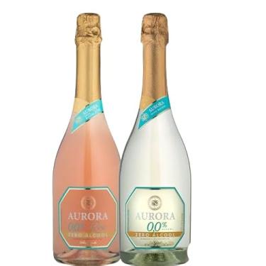 Imagem de Kit 2 Garrafas Espumante Sem Álcool Aurora, Rosé e Branco,