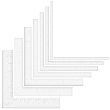 Imagem de 7 peças/conjunto de régua quadrada L, ferramentas de posicionamento criativas com escala de centímetros, auxiliares de cantos de cartão - posicionamento de precisão, bordas de camadas e deslocamento