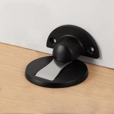 Imagem de Rolha de porta magnética invisível, rolha de porta ajustável e de piso, fácil instalação sem perfuração, protege a parede de danos (não preto ajustável)