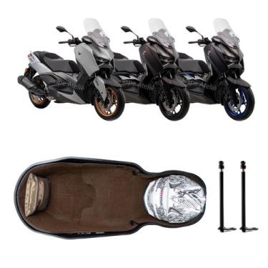Imagem de Forração Yamaha Xmax 300 2026 Baú Standard Marrom 2 Antenas - Jaspe At