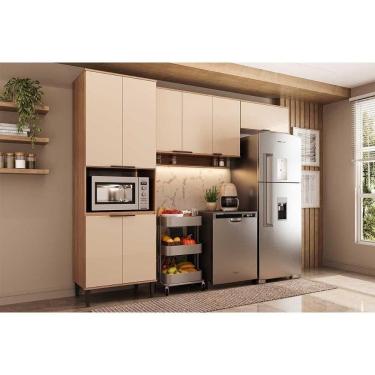 Imagem de Kit De Cozinha Completa 3 Peças Alpha (2aéreos+1paneleiro) C3p34 Freijo-off White - Carraro