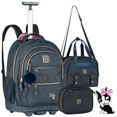 Imagem de Kit Material Escolar Rebecca Bonbon Mochila de Rodinha Lancheira Térmi