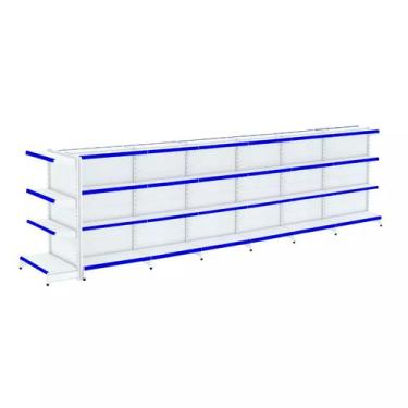 Imagem de Gondola Centro 137 Fit Ate 6 Metros 1 Ponta Branco 52b Pe Azul - AMAPÁ