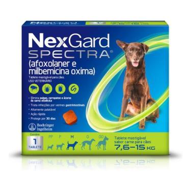 Imagem de Nexgard Spectra Antipulgas e Carrapatos Para Cães 7,6 Kg A 15 Kg Com 1