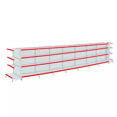 Imagem de Gondola Centro 137 Fit Ate 7 Metros 2 Ponta Branco 64b Pe Vermelho - A