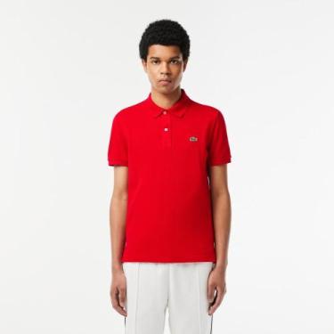 Imagem de Polo Lacoste Slim Fit L.12.12 em Piqué, Vermelho vivo, PP