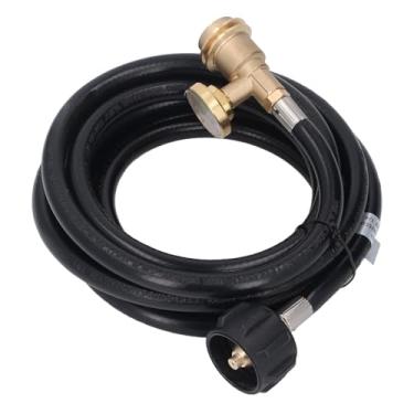 Imagem de YWBL-WH Mangueira de Extensão de Gás Combustível de 12 Pés Com Detector de Medidor de Segurança, Construção de Náilon e Latão para Queimadores de Aquecedor de Churrasqueira, Pressão Máxima de 350