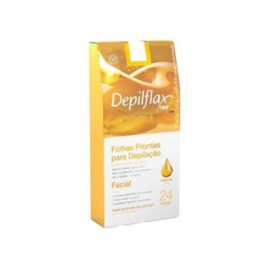 Imagem de Folhas Prontas para Depilação Facial Depilflax Natural 24 un