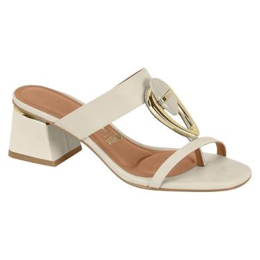 Imagem de Tamanco Vizzano Salto Grosso com Detalhe Dourado (Branco Off, BR, Adulto, Numérico, 40)