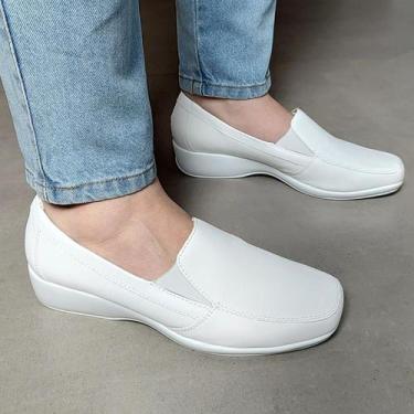 Imagem de Sapato Feminino Uniforme Conforto Firezzi Enfermagem Branco, 37, Branc