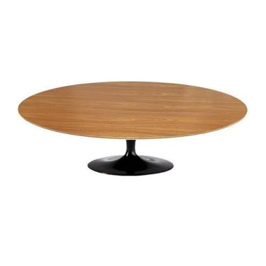 Imagem de Mesa de Centro Saarinen 46cm Oval Freijó 120x80cm - Base Preta - mgsaa