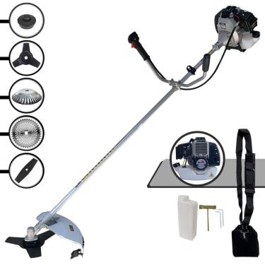 Imagem de Roçadeira Robusta Toyama TBC43-H À Gasolina 2T 43cc 12.000rpm 1,7HP Com Kit 3 Lâminas de Corte, Carretel de Nylon e Escova de Aço Circular 38 Cerdas