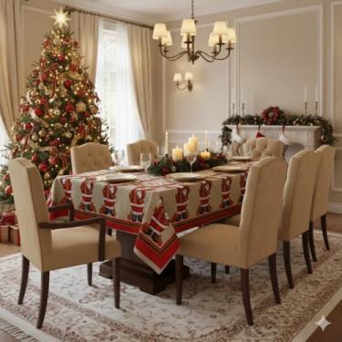 Imagem de TOALHA DE MESA NATAL LINHÃO LINHO RUSTICO NATALINA (NOEL PRESENTES, 1.40X3.00)