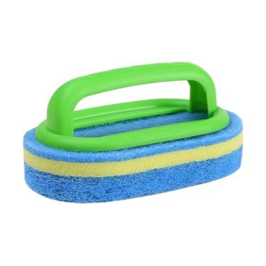Imagem de Esponja de prato com alça - Esponja de limpeza de banho com alça ergonômica, almofada de limpeza doméstica para cozinha vaso sanitário pia azulejo casa banheiras de hidromassagem spa chuveiro piscina