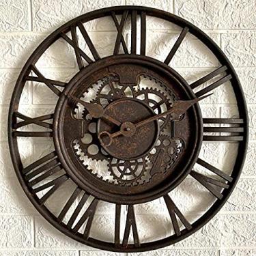 Imagem de ZJYWMM Relógio de parede de jardim ao ar livre, relógio de quartzo estilo antigo, relógios de jardim, impermeável, criativo, mobiliário doméstico, relógio de parede ao ar livre