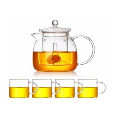 Imagem de Bule de chá removível para casa de grande capacidade, cafeteira elétrica de cerâmica, panela de água com alça, chaleira de chá, conjunto de chá de 1350 ml, limpável ()