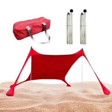 Imagem de Toldo de praia - UPF50+ Sombra de acampamento - Barraca de praia respirável à prova de vento para festivais de esportes, parque, piquenique, pesca, acampamento ao ar livre, passeio em família, férias