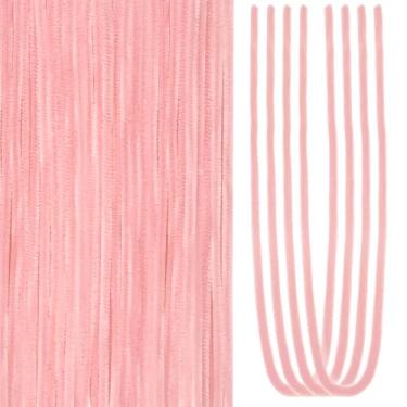 Imagem de TOAOB 100 peças de limpadores de cachimbo longos rosa claro hastes de chenille de 61 cm de palitos difusos suprimentos de artesanato para projetos de artesanato DIY decorações de casa