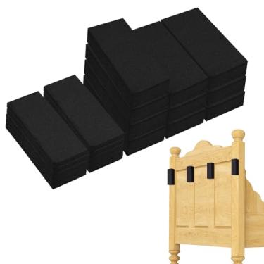 Imagem de 20 peças de tampas de cabeceira para parede, protetores de móveis, enchimento de lacunas de cama, enchimento de lacunas para cabeceira de cama, para-choques para parede de móveis (preto)