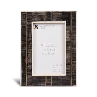 Imagem de Handicrafts Home Porta-retrato de 10 x 10 cm – Embutimento de resina de névoa verdejante recortada – Moldura redonda decorativa feita à mão para decoração de berçário para mesa ou prateleira