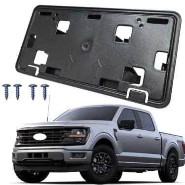 Imagem de KYYET Suporte de moldura de placa de carro para para-choque dianteiro serve para 2024 2025 Ford F-150 2.7L 3.5L Substituir RL3Z-17A385-BA