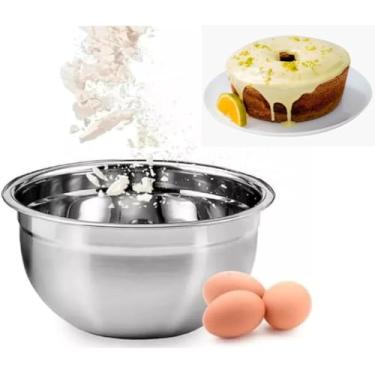 Imagem de Tigela Inox Bowl 26cm Multiuso Profissional – Bacia de Aço Inoxidável para Cozinha, Mistura, Preparo e Armazenamento