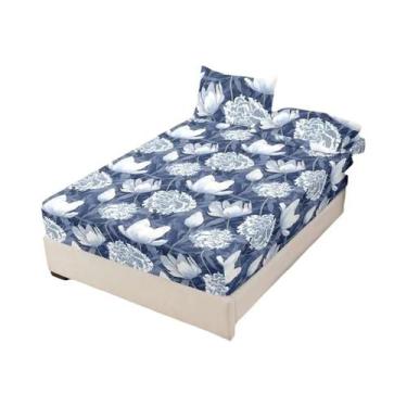 Imagem de Conjunto De Lençóis De Poliéster King Size 3 Peças Com Estampa, Lençol