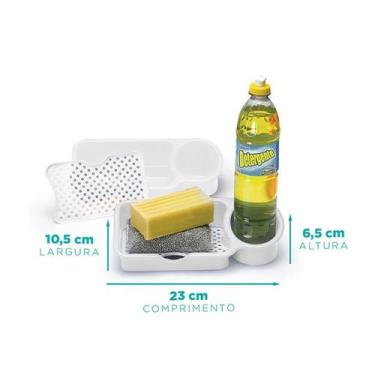 Imagem de Porta Detergente E Esponja Com Telinha Branco - NITRON, U