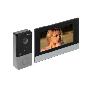 Imagem de Kit Vídeo Porteiro Hikvision DS-KIS603-P(C), 2MP, Tela, 7", 1024, Wi-fi