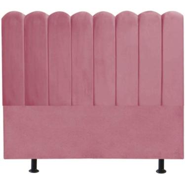 Imagem de Cabeceira Nuvem Cama Box Casal 140 Cm Alanis Suede Rosa