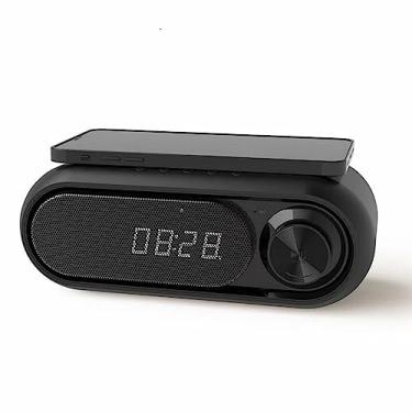 Imagem de Despertador com Luz LED Alto-Falante BT Modo Rádio FM Reprodutor Sem Fio de Cartão TF Porta USB AUX para Quarto Casa Esc