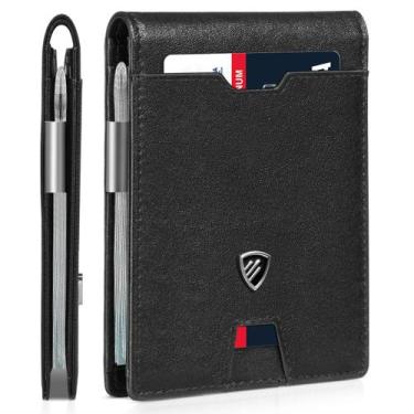 Imagem de Carteira RUNBOX Slim Bifold com bloqueio RFID e clipe de dinheiro