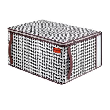 Imagem de Caixa Organizadora de Roupas, Roupas de cama e banho, Edredons – TNT Com Zíper e Alças Laterais, Visor Transparente, Dobrável, Empilhável – Ideal Closet, Cama, Brinquedos e Viagens