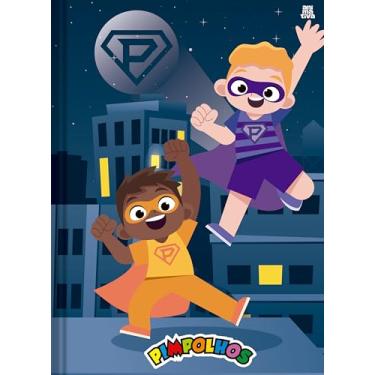 Imagem de Caderno Brochura 1/4 Pequeno, Animativa, Capa Dura, Pimpolhos Masculino, 96 Folhas, Pacote com 5