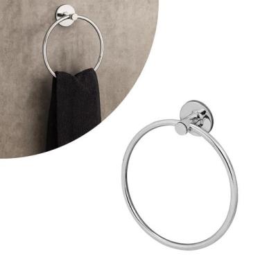 Imagem de Porta Toalha de Rosto Argola com dupla fixação para Banheiros e Lavató