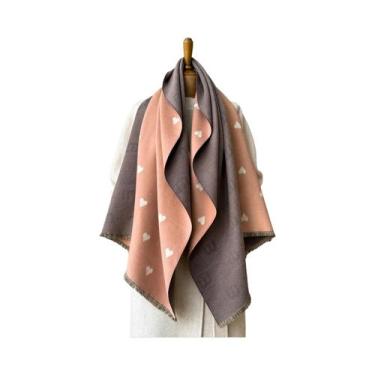 Imagem de Cachecol Feminino Quente De Imitação De Cashmere, Xale Com Padrão Jacq