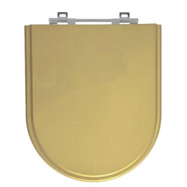 Imagem de Assento Sanitário Duna Bege Castor Tampa para Vaso Deca de Madeira Laq