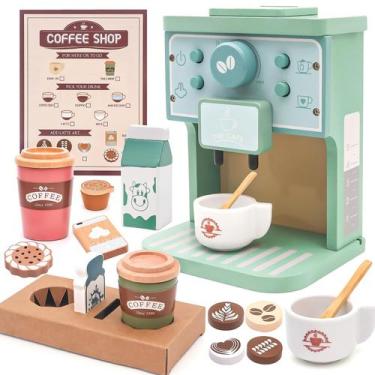Imagem de Conjunto de cafeteira Coffee Playset Toy para crianças com acessórios 