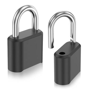 Imagem de Pacote com 2 cadeados de combinação de 4 dígitos, liga de zinco e aço inoxidável 304, cadeado externo à prova de intempéries com código redefinível para armários de academia, portão, cerca, galpão