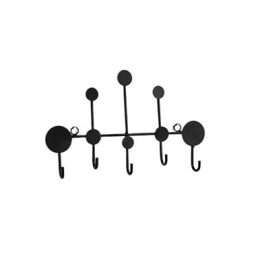 Imagem de Prateleiras suspensas 1pc nórdico criativo gancho de parede para armazenamento, chaveiro, gancho de casaco de sala de montagem, decoração de casa, entrada, preto, dourado(Preto)