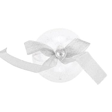 Imagem de SIWOTED 5 peças de decoração de presente de doces caixa transparente bola suspensa de brilho de Natal (Prata em formato de coração)