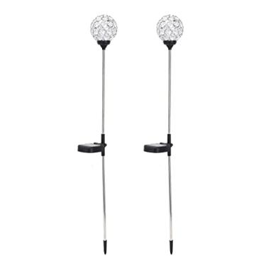 Imagem de GLOGLOW Luzes Solares de Jardim, Lâmpada Globo de Aço Inoxidável, Luz Decorativa que Muda de Cor para Gramado e Pátio, Iluminação Noturna Automática