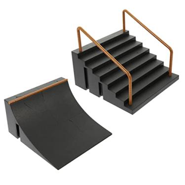 Imagem de Yardwe 2Pcs Skateboard Ramp Set for Kids Portable Obstacles Adjustable Skatepark Accessories for Boys and Girls for Indoor Use