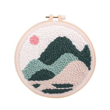 Imagem de Kit de Bordado DIY Poke Conjunto Presente Artesanal Aro Costura Decorativo Iniciante com Fios para Projetos Artes Arte Frisos Artesanato Infantil