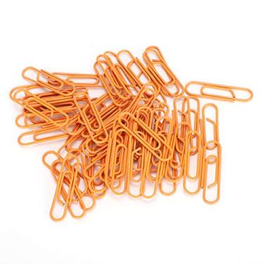 Imagem de Generic Clipe de Papel 60 Peças Clipes Pequenos Bonitos Portáteis Laranja para Arquivos de Contas Marcador de Fio Revestido para Animais de Estimação para Material Escolar de Escritório