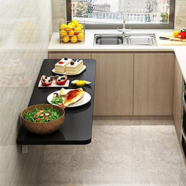 Imagem de Mesa dobrável montada na parede, mesa de trabalho, mesa de jantar, dobrável, para estudo, quarto, banheiro ou varanda, disponível (preto 30 x 70 cm/12 x 28 pol)