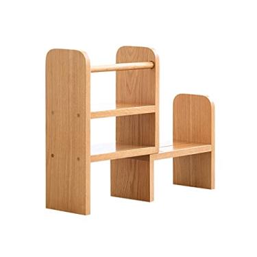 Imagem de Estante de livros para quarto, estante de madeira, pequena estante de livros, escritório, suporte telescópico, pequena estante de mesa, prateleira de exibição